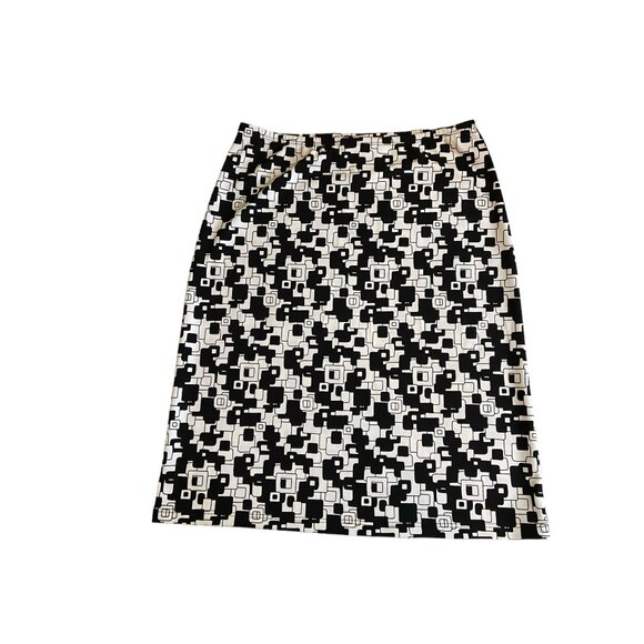 Sassy Womens Mini pencil Skirt Large Black White Geometric Preppy Whimsy Goth - Picture 3 of 6